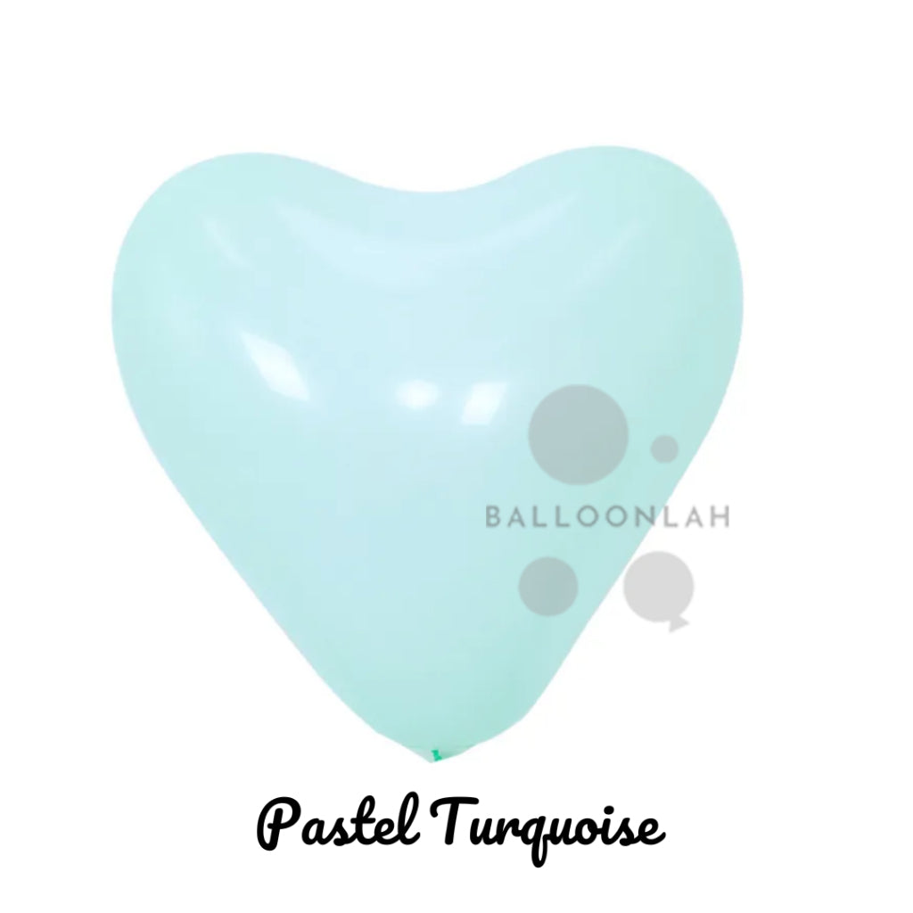 12” Pastel Colour Helium Heart Latex Balloons [READY STOCK IN SG]