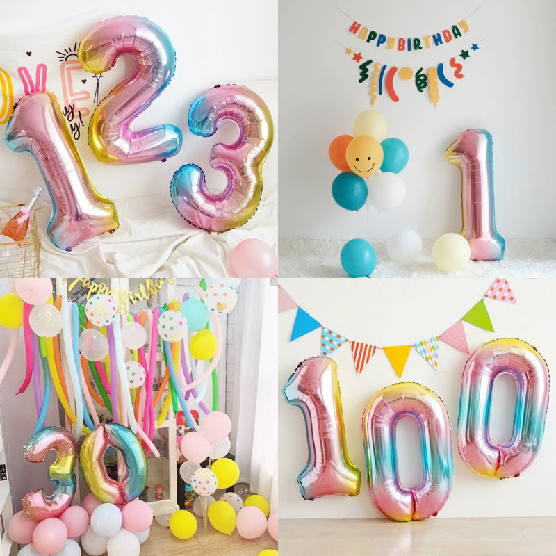 40-inch Gradient Number Foil Balloons Helium [READY STOCK IN SG]