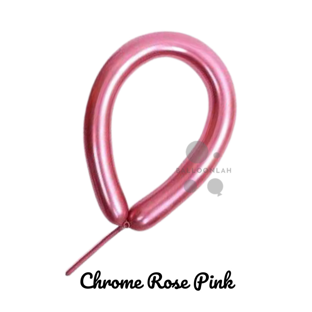 260 mm Metallic Chrome Colour Long Latex Balloons Twisting Balloon Sculpture [READY STOCK IN SG]
