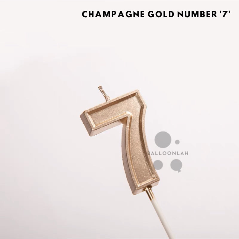 NUMBER Candle Birthday Candles Parties Champagne Gold [READY STOCK IN SG]