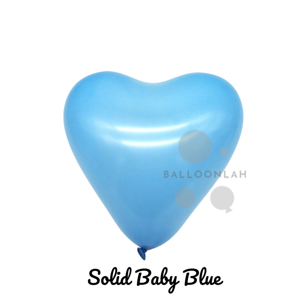 12” Solid Colour Helium Heart Latex Balloons [READY STOCK IN SG]