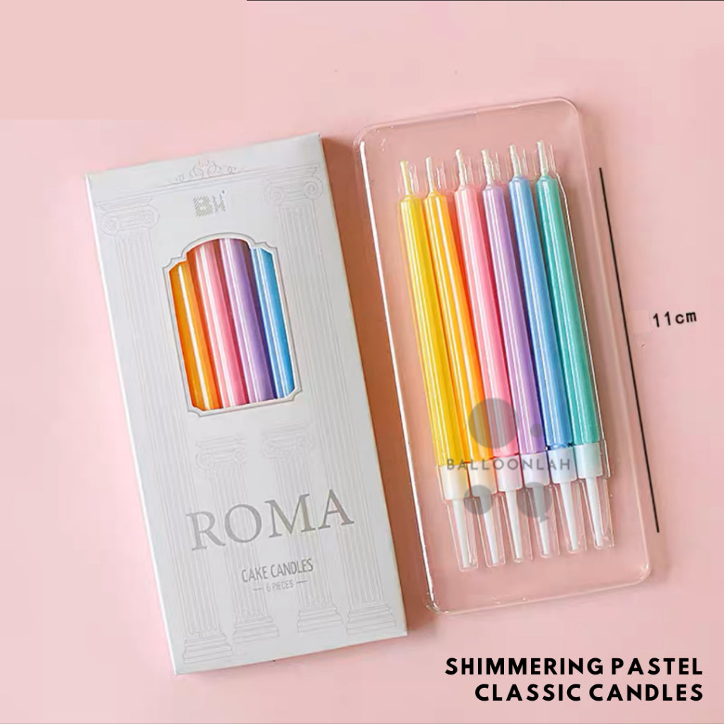 Shimmering Pastel Spiral Candle Birthday Candles Rainbow [READY STOCK IN SG]