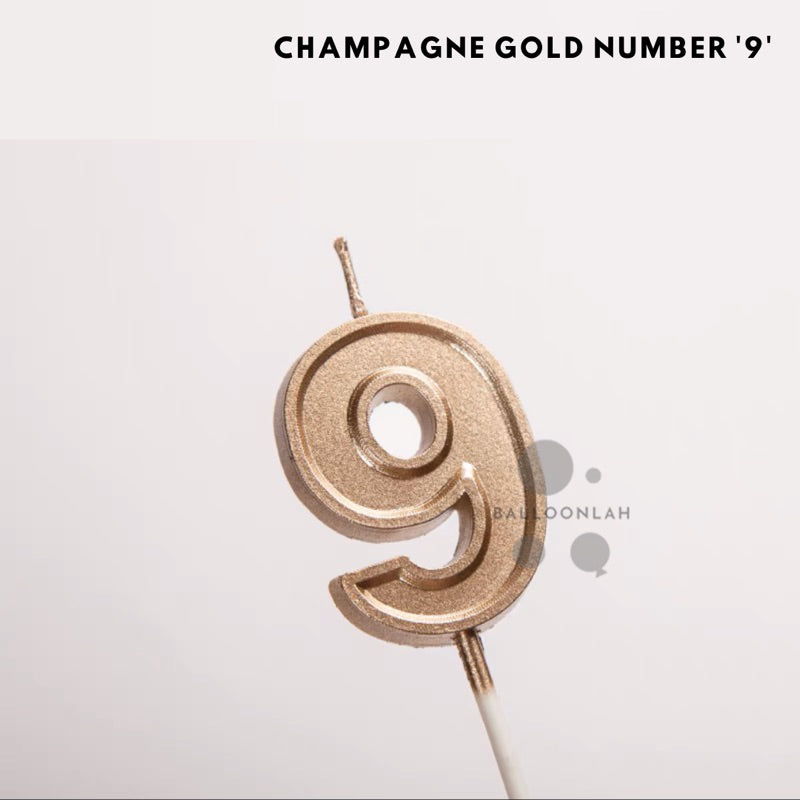 NUMBER Candle Birthday Candles Parties Champagne Gold [READY STOCK IN SG]