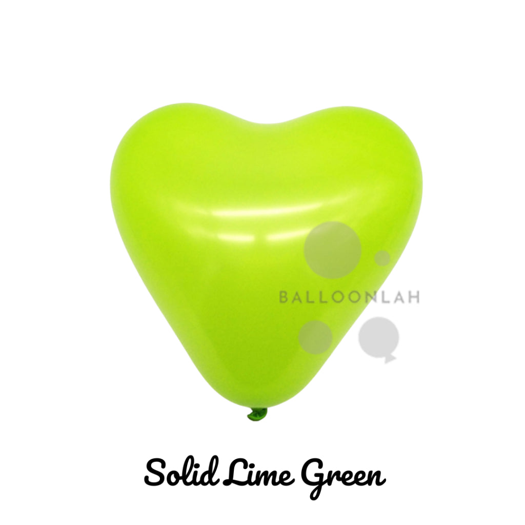 12” Solid Colour Helium Heart Latex Balloons [READY STOCK IN SG]