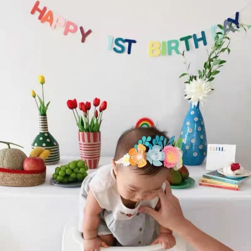 Happy 100 Days Party Banner 1st Birthday Party Bunting Woodland [READY STOCK IN SG]