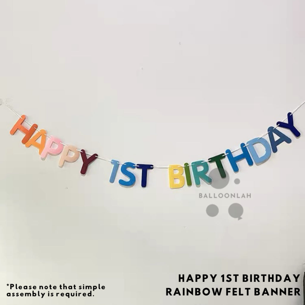 Happy 100 Days Party Banner 1st Birthday Party Bunting Woodland [READY STOCK IN SG]