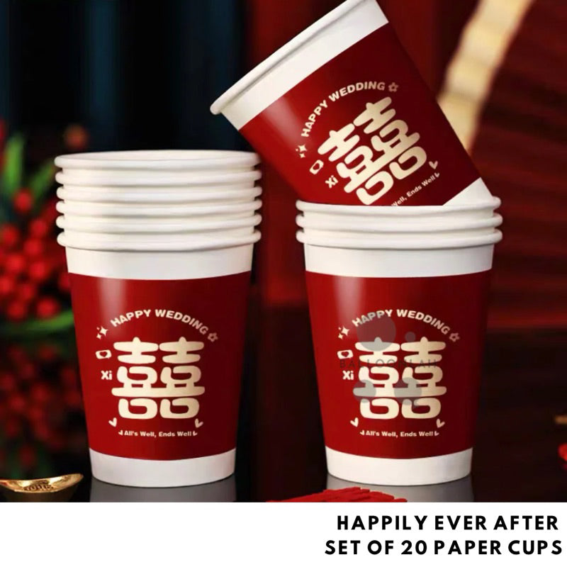 20pcs Wedding Tea Cups Paper Cups Chinese Tea Ceremony [READY STOCK IN SG]