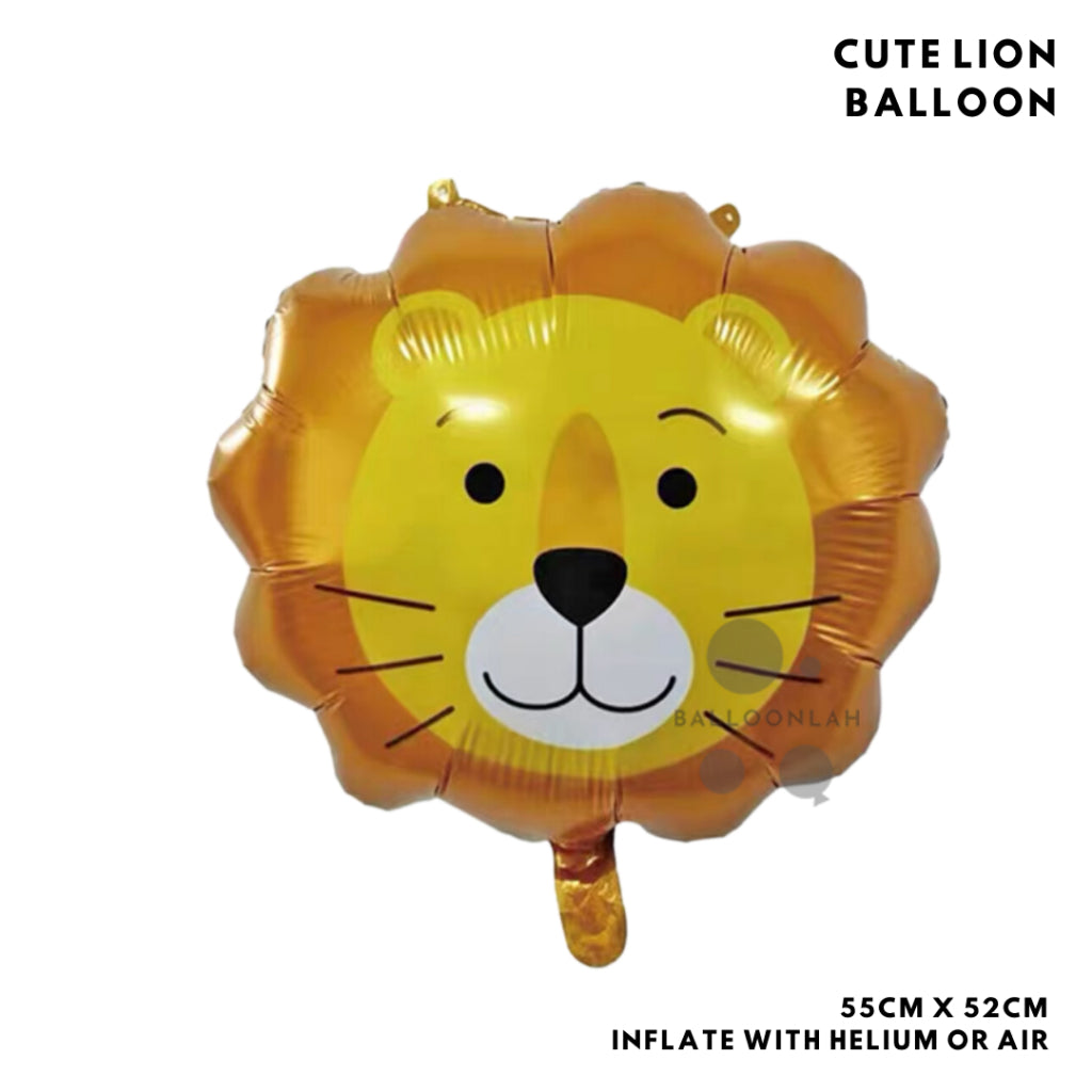 CUTE ANIMAL Foil Balloon Bear Giraffe Lion Panda Tiger Birthday Decoration Animals [READY STOCK IN SG]