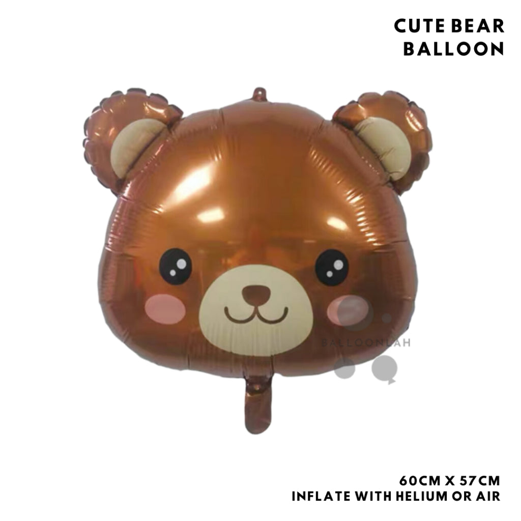 CUTE ANIMAL Foil Balloon Bear Giraffe Lion Panda Tiger Birthday Decoration Animals [READY STOCK IN SG]