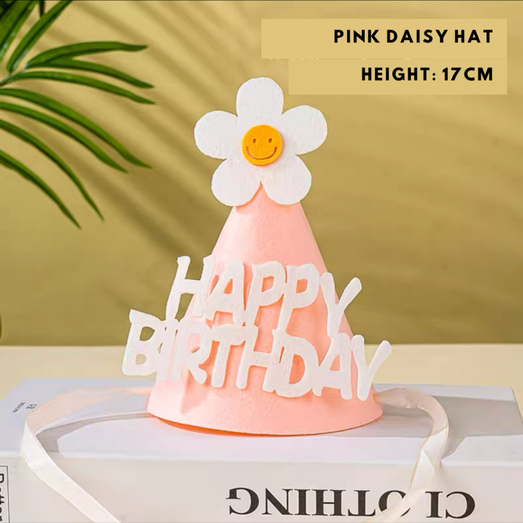 Daisy Felt Party Hat Birthday [READY STOCK IN SG]