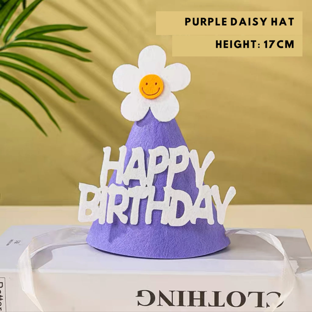 Daisy Felt Party Hat Birthday [READY STOCK IN SG]