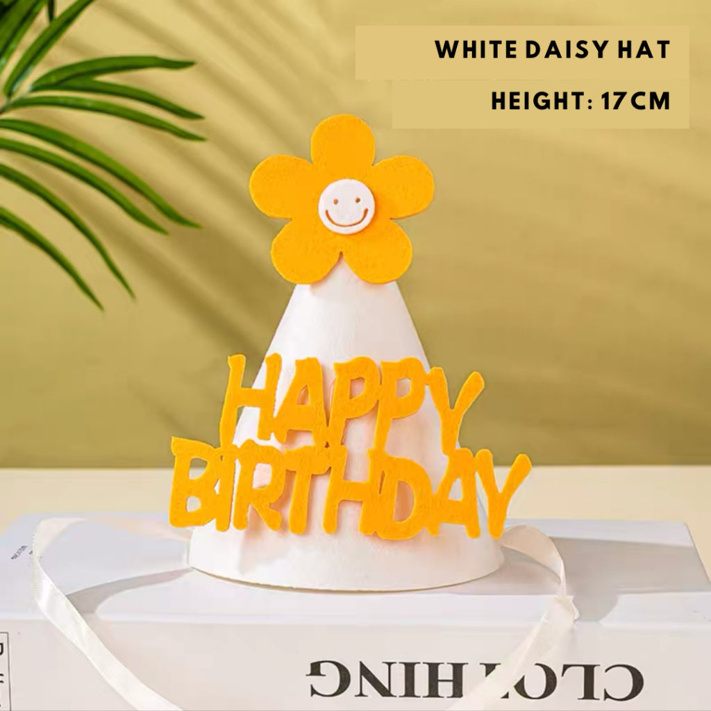 Daisy Felt Party Hat Birthday [READY STOCK IN SG]