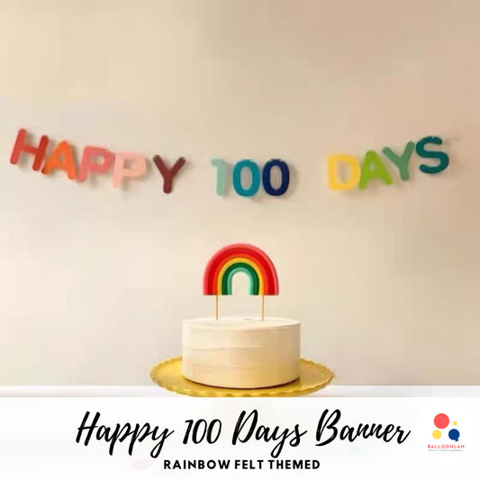 Happy 100 Days Party Banner 1st Birthday Party Bunting Woodland [READY STOCK IN SG]