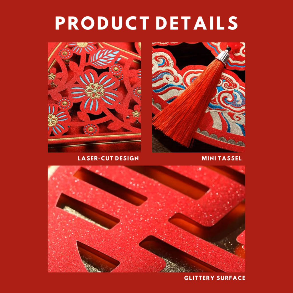 Chinese Xi Decoration Wedding Decoration Modern Traditional Bliss [READY STOCK IN SG]