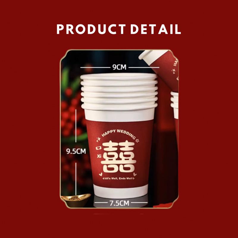 20pcs Wedding Tea Cups Paper Cups Chinese Tea Ceremony [READY STOCK IN SG]