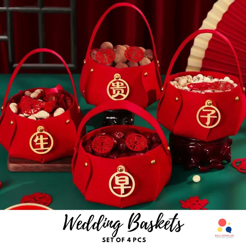 4pcs Wedding Basket Set Guo Da Li Chinese Wedding Ceremony [READY STOCK IN SG]