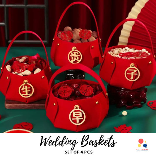 4pcs Wedding Basket Set Guo Da Li Chinese Wedding Ceremony [READY STOCK IN SG]
