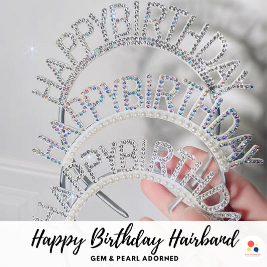 Pearl Gem Birthday Hairband Party Hairband Headband [READY STOCK IN SG]