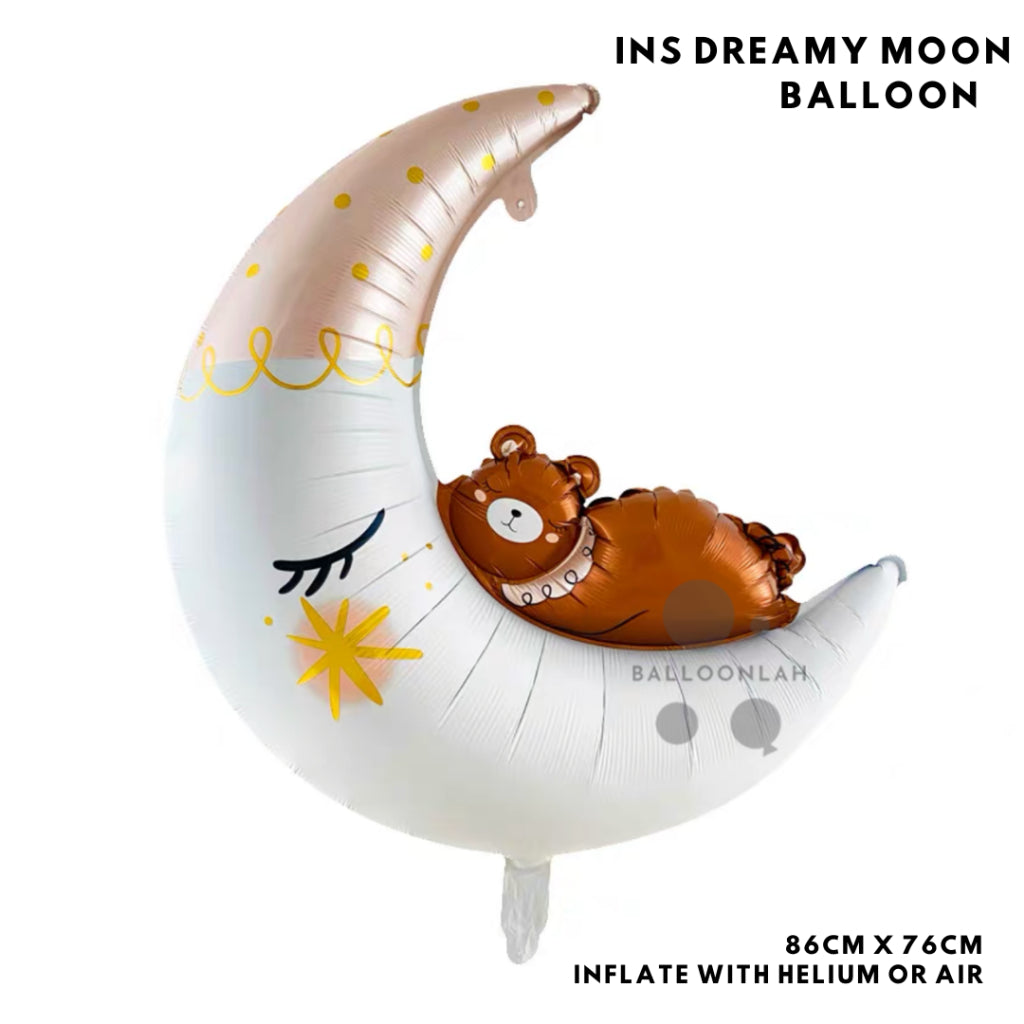 DREAMY Koala Moon Foil Balloon Birthday Decoration [READY STOCK IN SG]