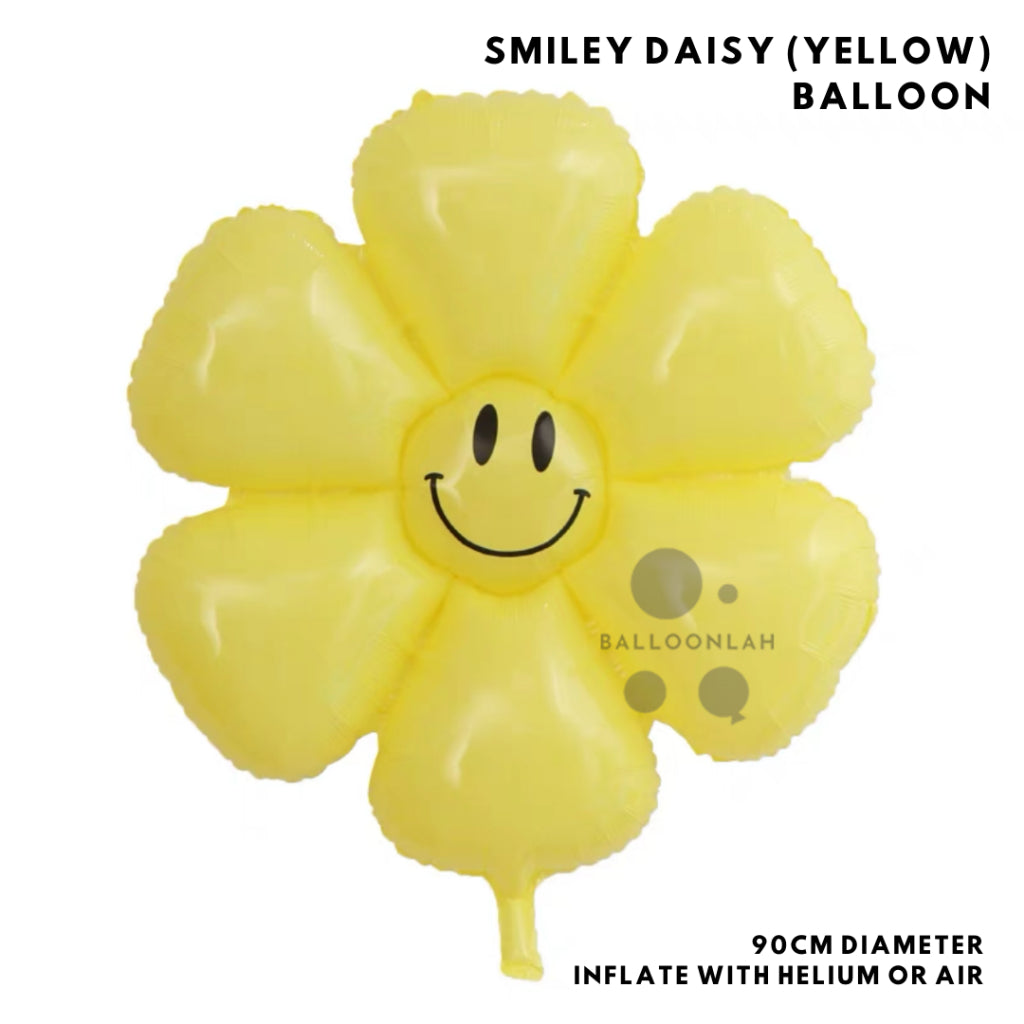 🌼 SMILEY DAISY Pastel Colour Balloon Birthday Decoration [READY STOCK IN SG]