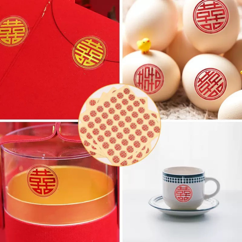 49pcs Xi Mini Clear Stickers Sheet Guo Da Li Chinese Wedding Ceremony [READY STOCK IN SG]