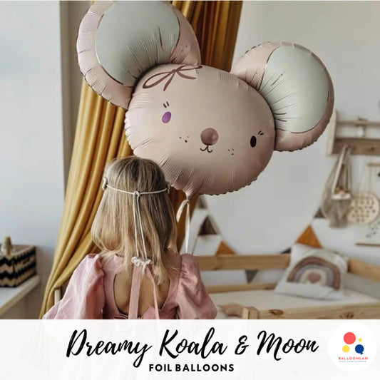 DREAMY Koala Moon Foil Balloon Birthday Decoration [READY STOCK IN SG]