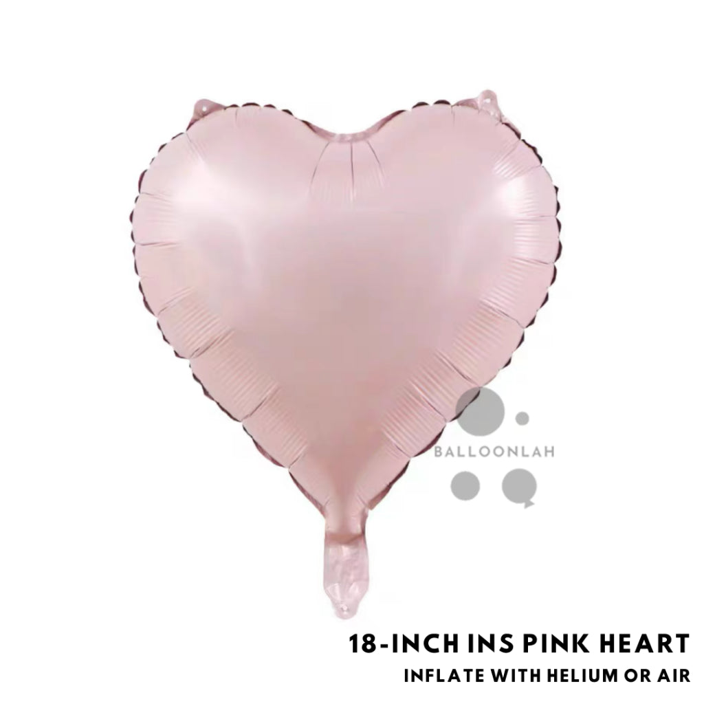 Ins 18-inch Heart Foil Balloon Cream Caramel Retro Muted INS Helium [READY STOCK IN SG]