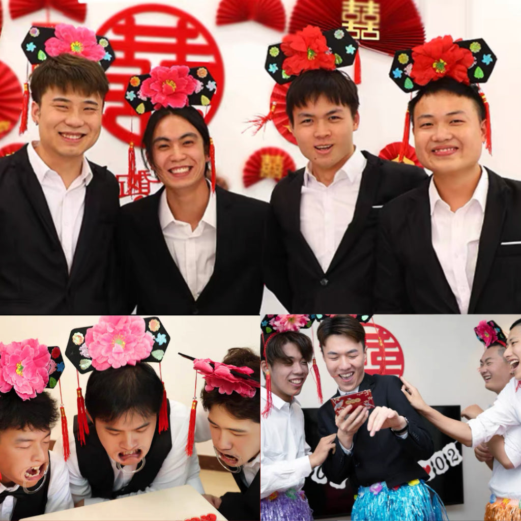 Princess Hat Huan Zu Ge Ge Hat Hairband Groom Chinese Wedding Gate-crashing Games [READY STOCK IN SG]