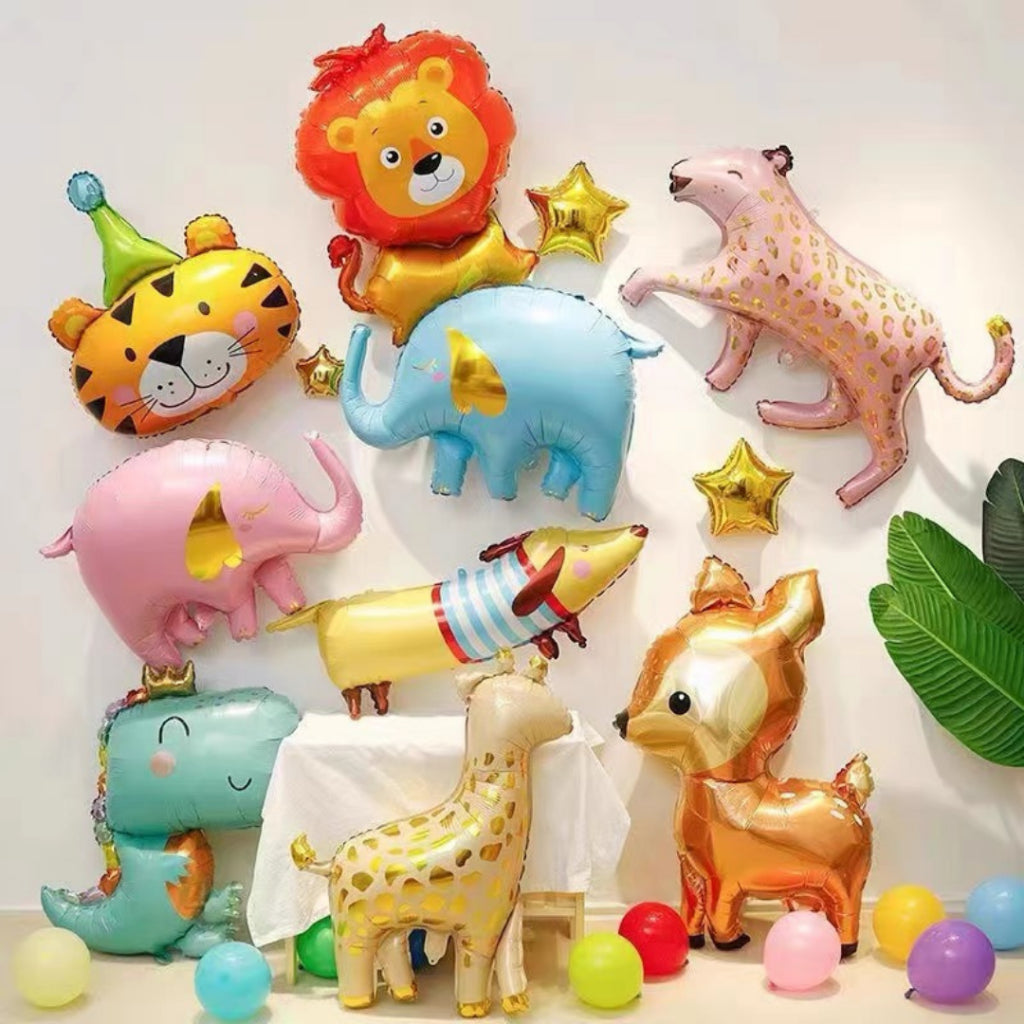 INS ANIMAL Foil Balloon Giraffe Leopard Dog Birthday Decoration Animals [READY STOCK IN SG]