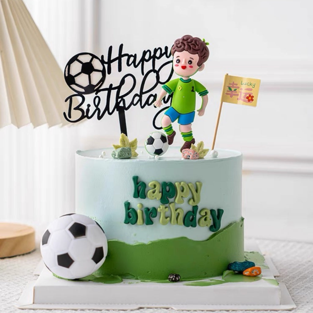 Sports Happy Birthday Cake Topper Basketball Soccer Classic Acrylic  [READY STOCK IN SG]
