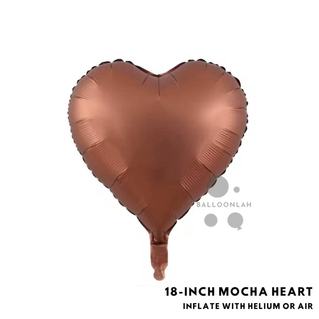 Ins 18-inch Heart Foil Balloon Cream Caramel Retro Muted INS Helium [READY STOCK IN SG]