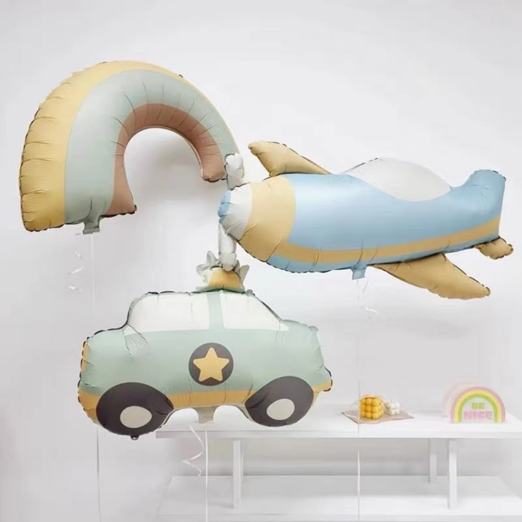 INS Foil Balloon Car Plane Rainbow Bear Birthday Decoration [READY STOCK IN SG]