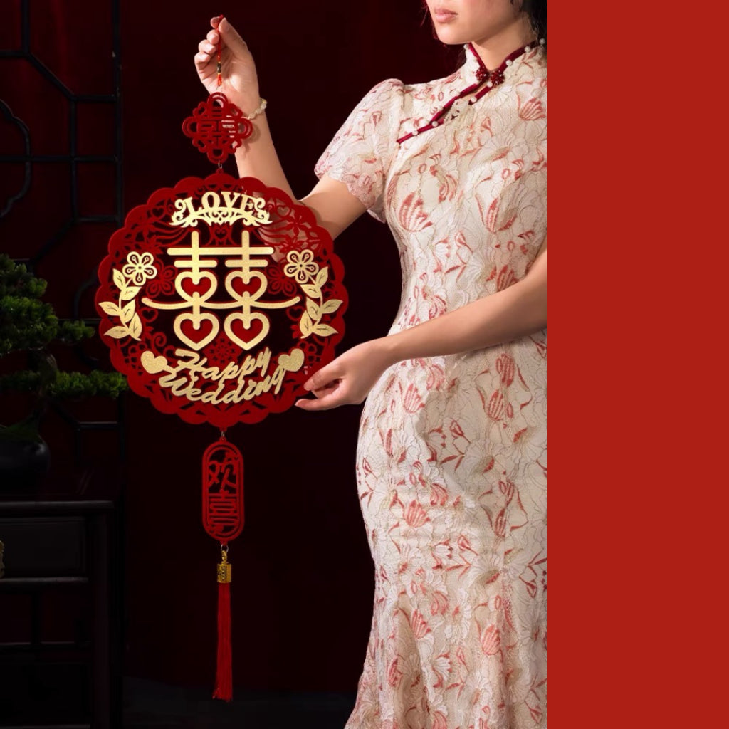 Chinese Xi Decoration Wedding Decoration Modern Traditional Bliss Tassel Design [READY STOCK IN SG]