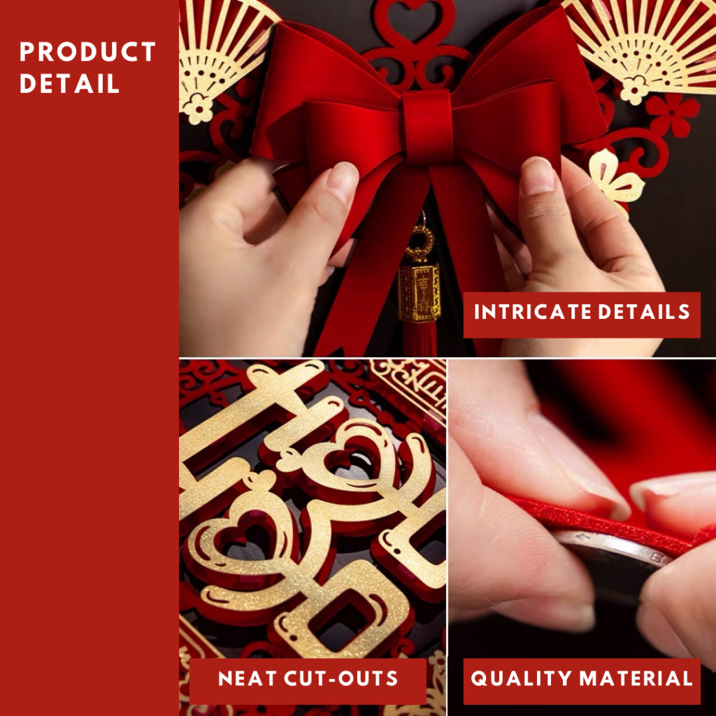 Chinese Xi Decoration Wedding Decoration Modern Traditional Bliss Tassel Design [READY STOCK IN SG]